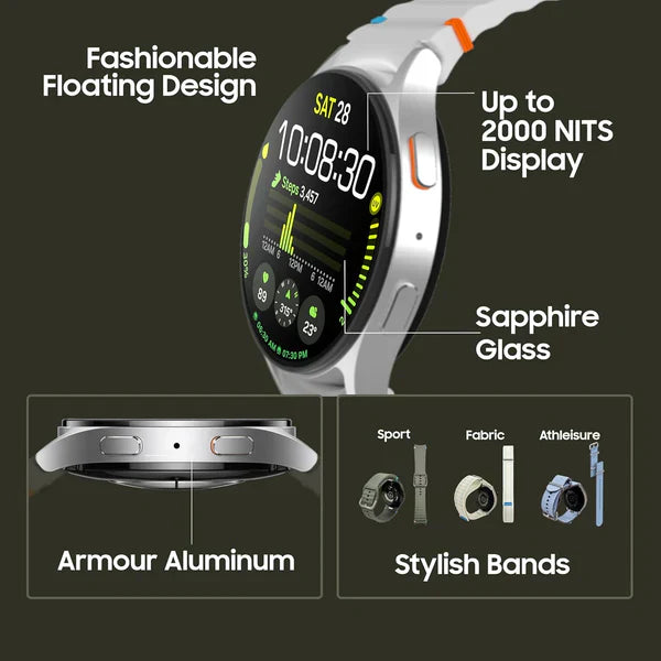 Combo Offer- Smart Watch7 : AI-Powered (44mm, Green, BT+LTE) with 3nm Processor | Dual GPS | Sapphire Glass & Armour Aluminum | 5ATM & IP68 | HR, SpO2, BP & ECG Monitor | 1-Year Warranty | 14-Day Hassle-Free Returns + Free Earbuds Pro2